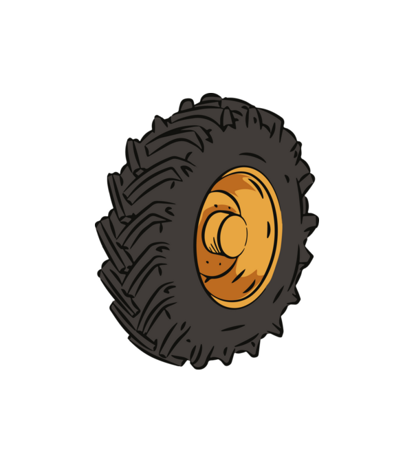 Traktor kerék minta fehér pólón
