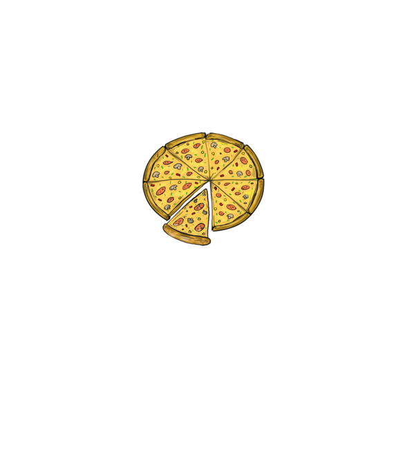 Pizza minta fehér pólón