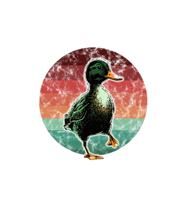 Retro kacsa minta homokszín pólón