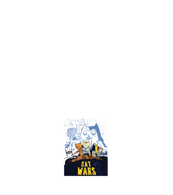 CatWars minta fehér pólón