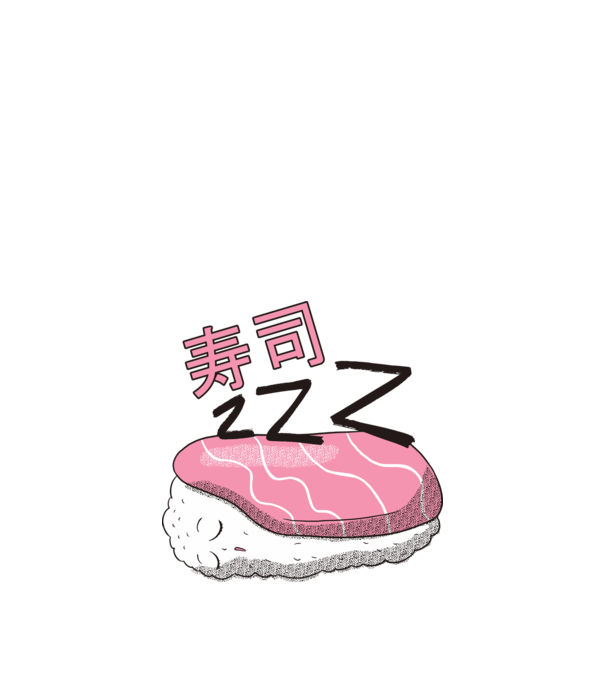 Alvó sushi minta sötétkék pólón