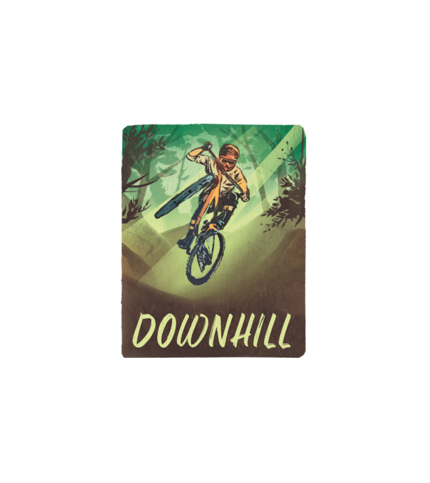 Downhill bringás minta fehér pólón