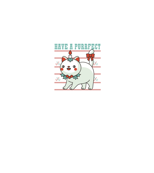 Purrfect Christmas minta farmerkék pólón