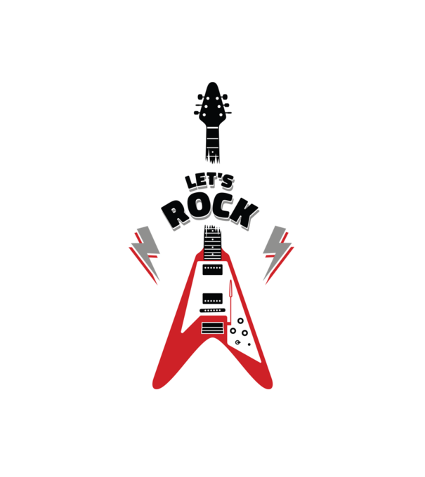 Let's rock minta fehér pólón