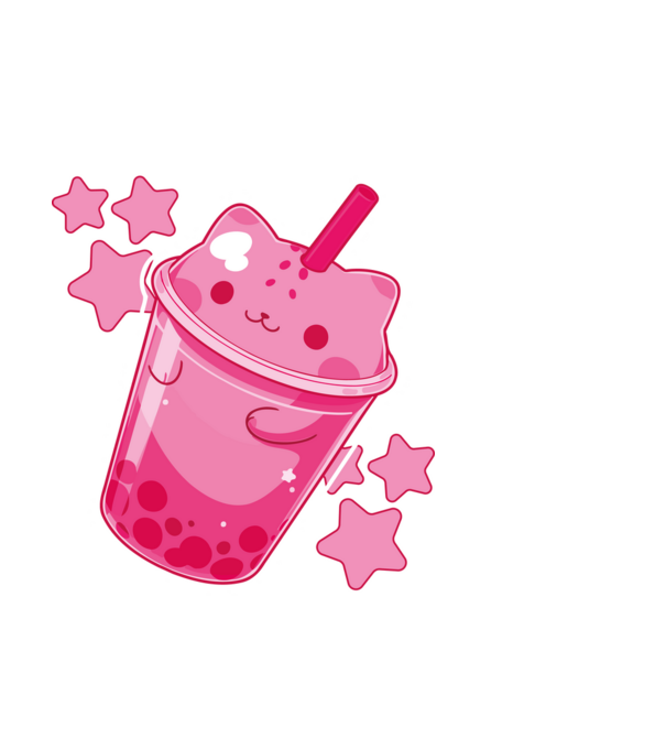Cicás bubble tea minta fekete pólón