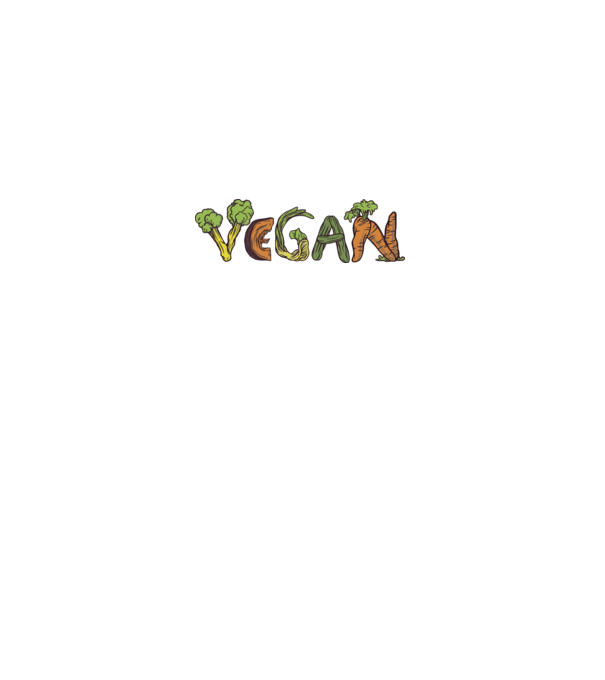 Vegán minta fehér pólón