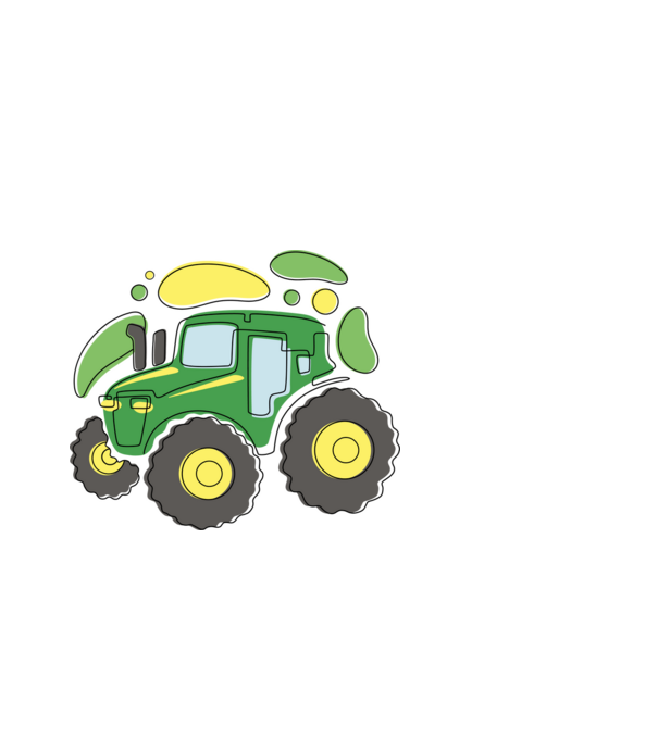 Traktor minta fehér pólón