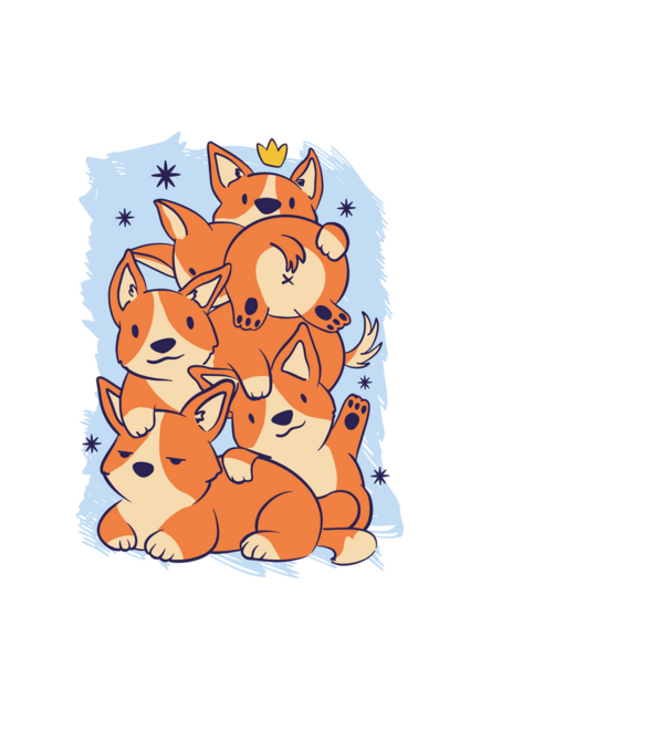 Corgi kupac minta fekete pólón