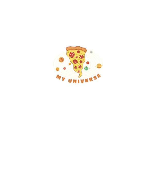 Pizza univerzum minta sötétkék pólón