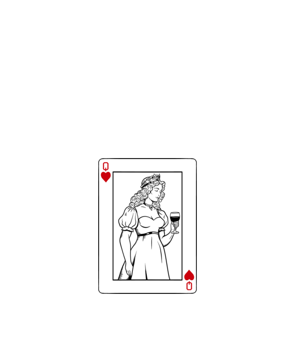 Queen of hearts minta fehér pólón
