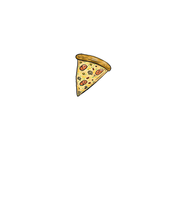 Pizzaszelet minta fehér pólón