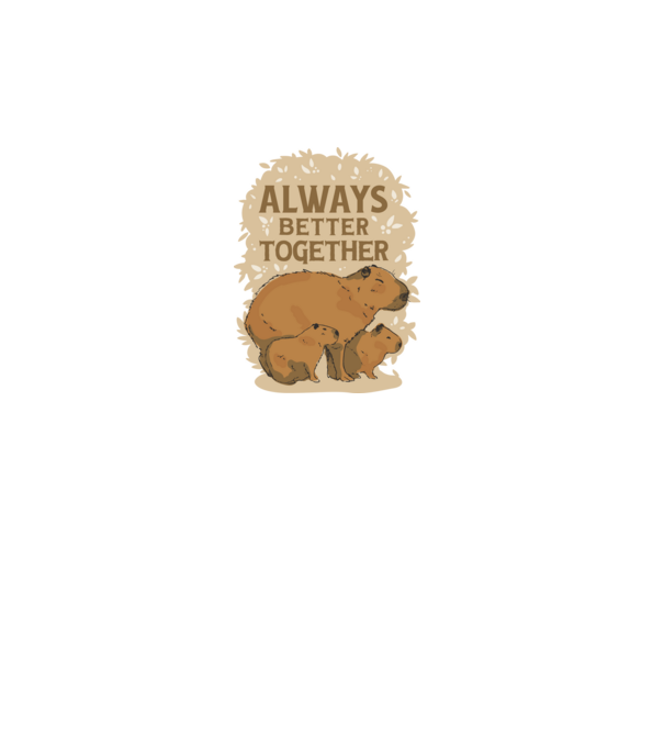 Capybara család minta fehér pólón