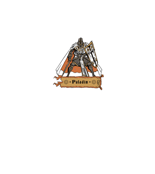 Paladin minta fehér pólón