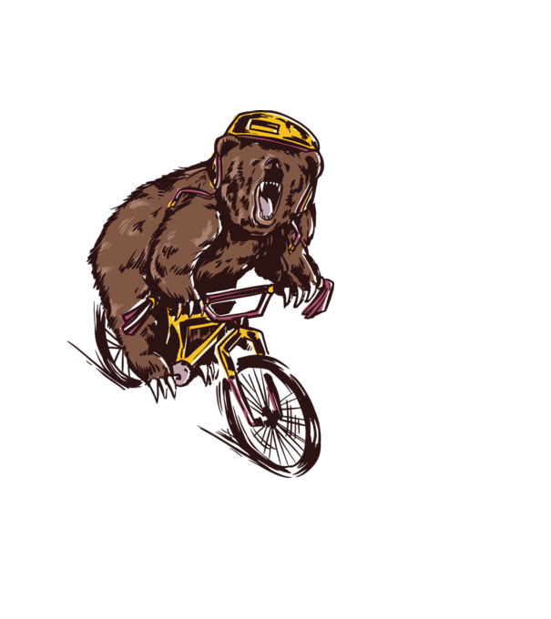 Medve BMX-en minta világoskék pólón