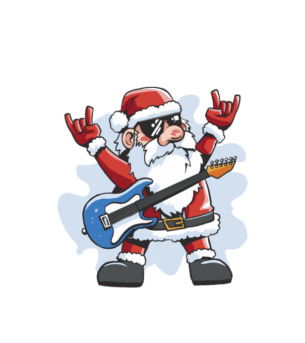 Rocker Télapó minta fehér pólón