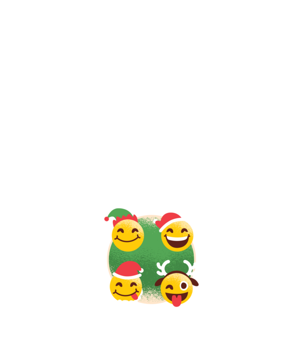 Karácsonyi emojik minta piros pólón