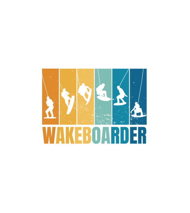 Wakeboard minta fehér pólón