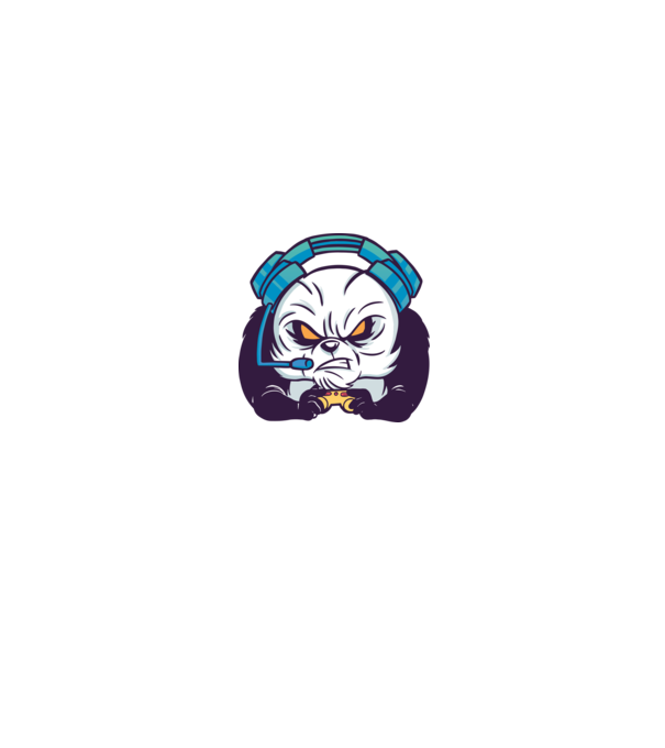 Gamer panda minta fehér/piros pólón