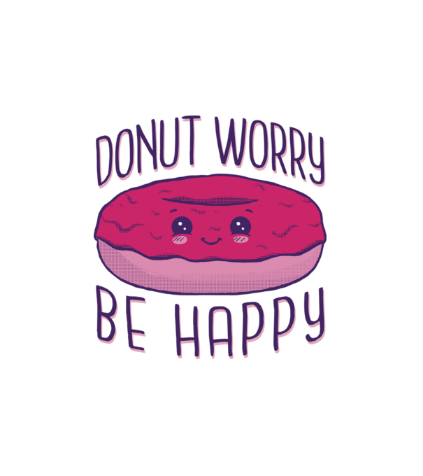 Donut worry minta fehér pólón