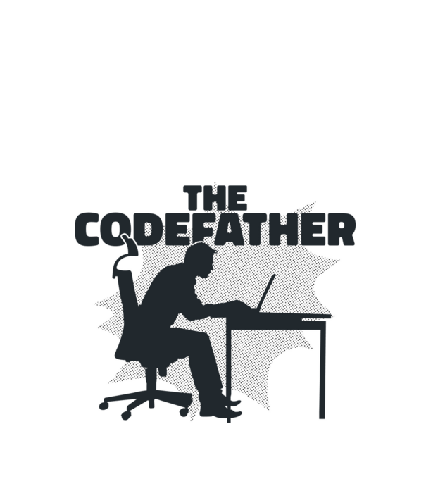 The Codefather minta fehér pólón