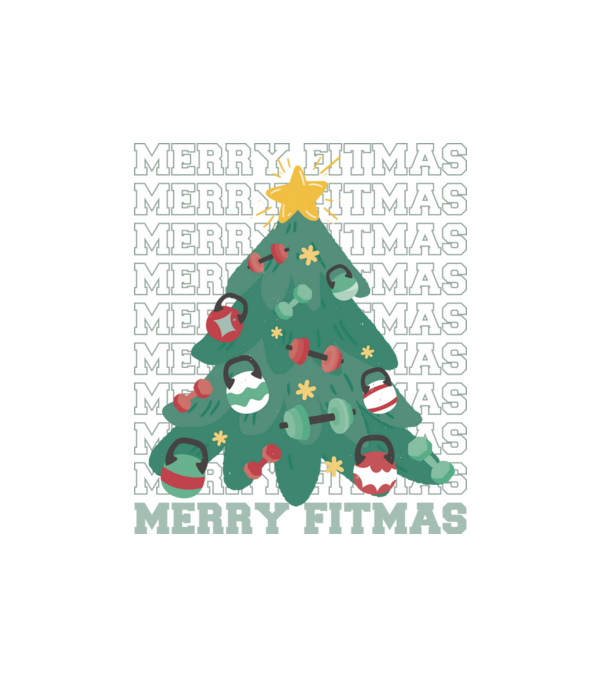Merry Fitmas minta fehér pólón