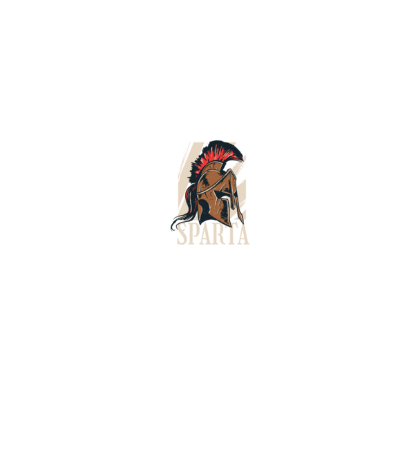 Spárta minta fekete pólón