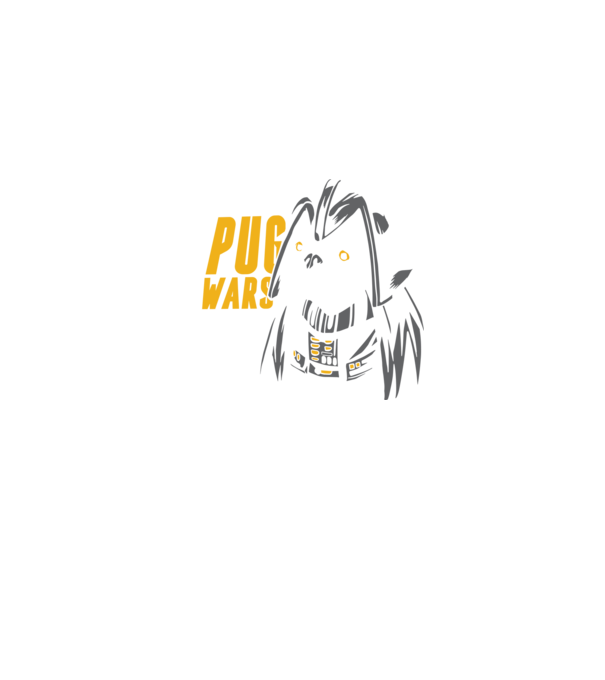 Pug Wars - Mopsz Vader minta farmerkék pólón