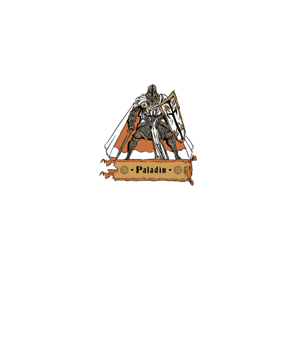 Paladin minta fehér pólón