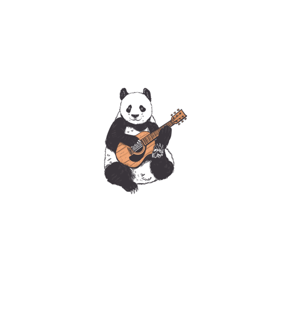 Gitáros panda minta szürke pólón