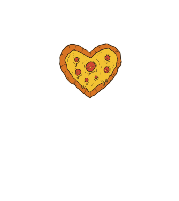 Pizza szív minta sötétkék pólón