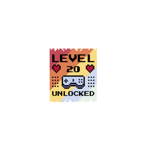 Level 20 unlocked minta fekete pólón