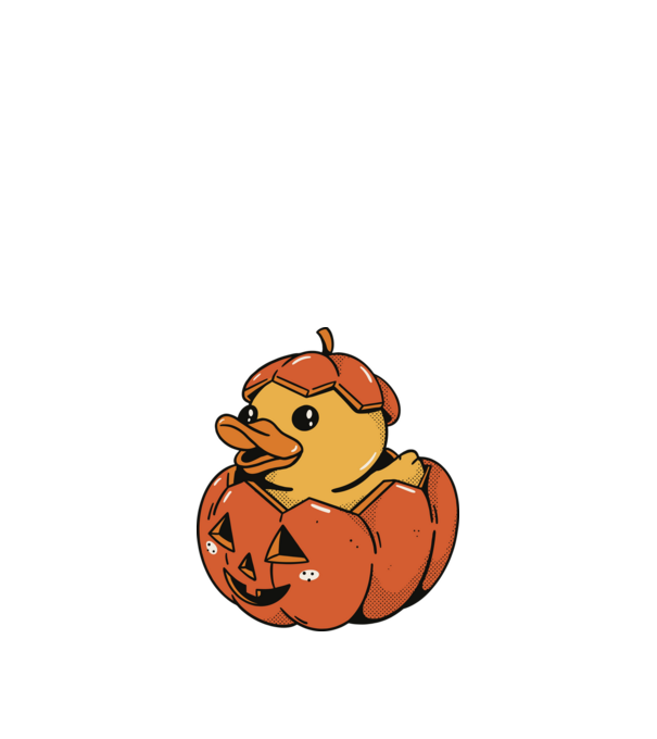 Halloweeni kacsa minta fehér pólón