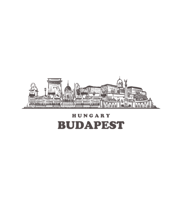 Budapest minta fehér pólón