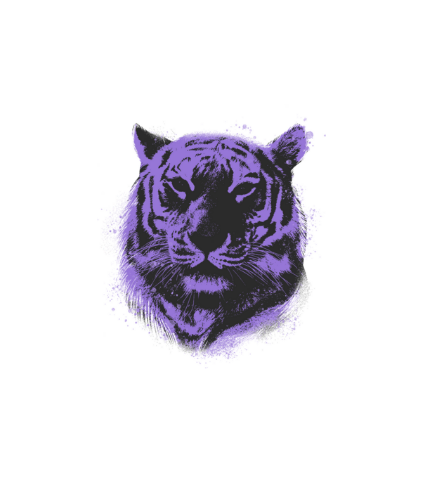 Lila tigris minta fehér pólón