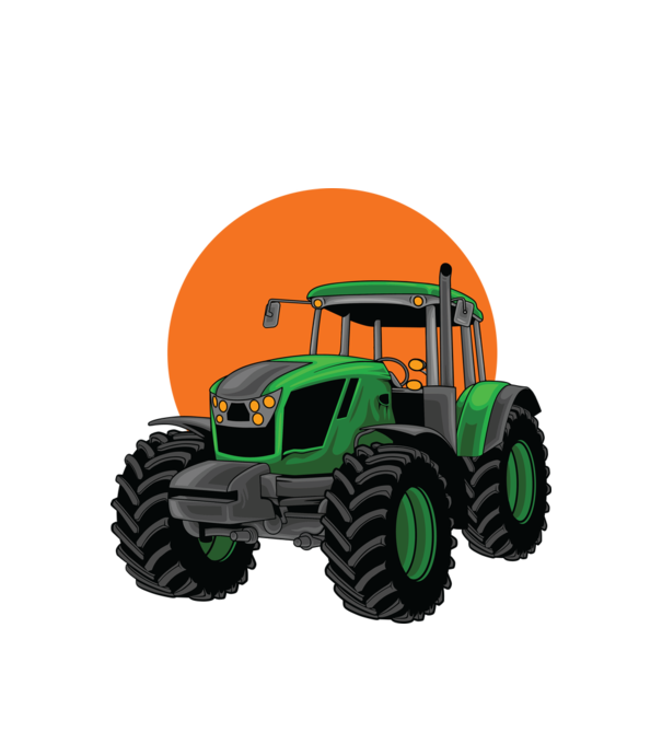 Traktor minta fehér pólón
