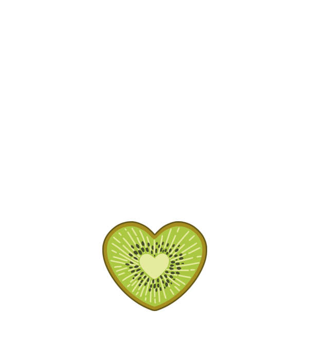 Kiwi szív minta világos rózsaszín pólón