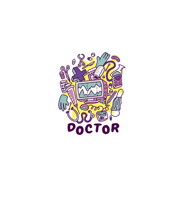 Doktor minta fehér pólón