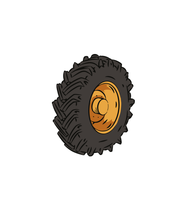 Traktor kerék minta fehér pólón