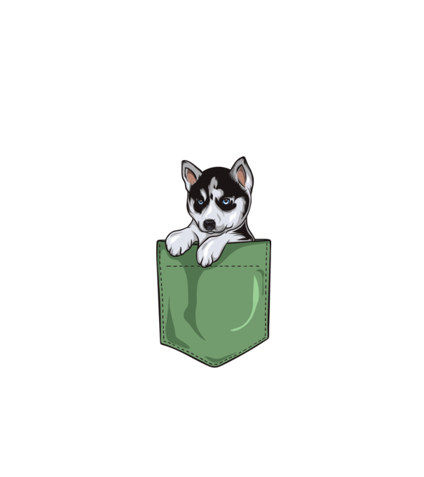Husky zsebminta minta fekete pólón