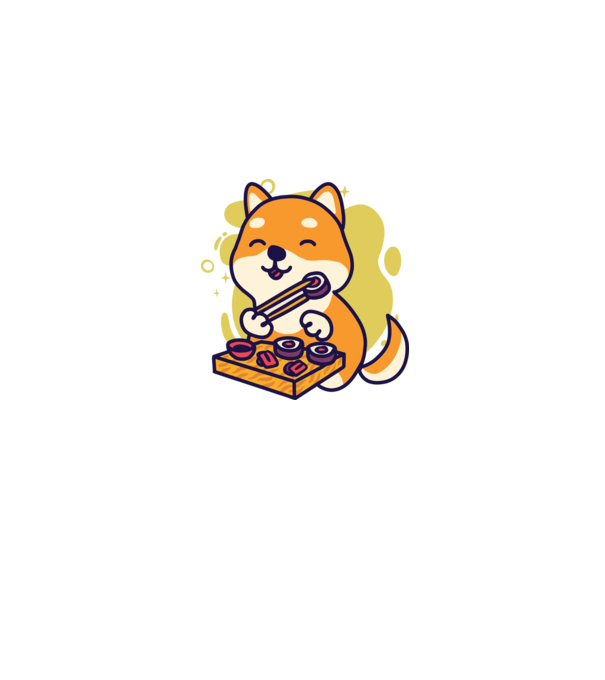 Shiba minta farmerkék pólón