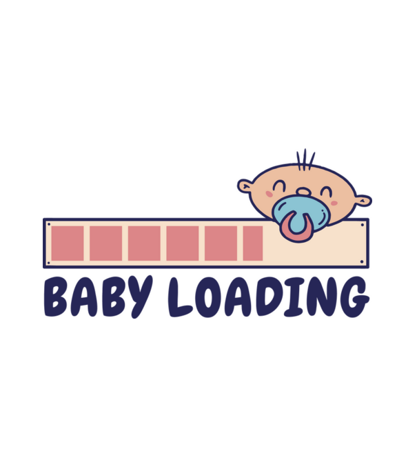Baby loading minta fehér pólón