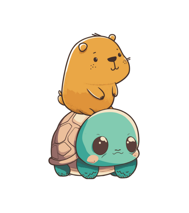 Capybara teknős háton minta fehér pólón