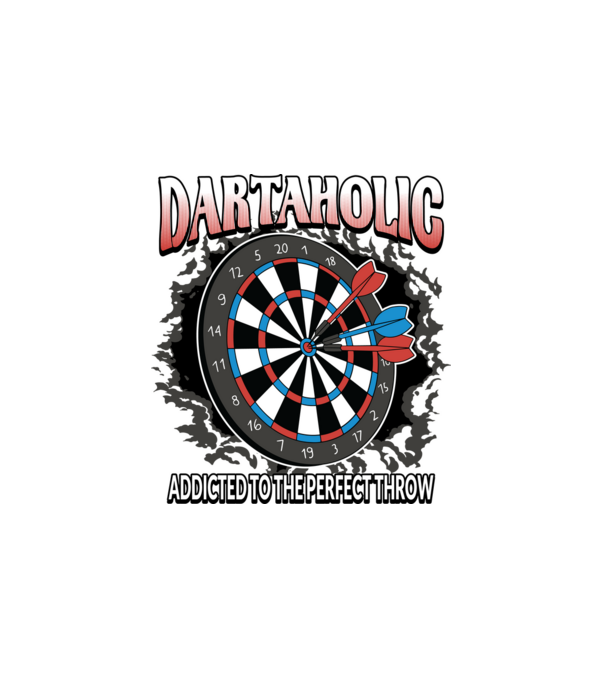 Darts függő minta fehér pólón