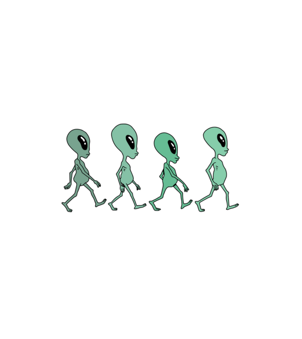 The Aliens minta fekete pólón