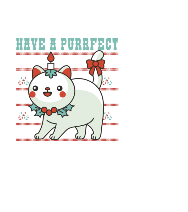 Purrfect Christmas minta fehér pólón