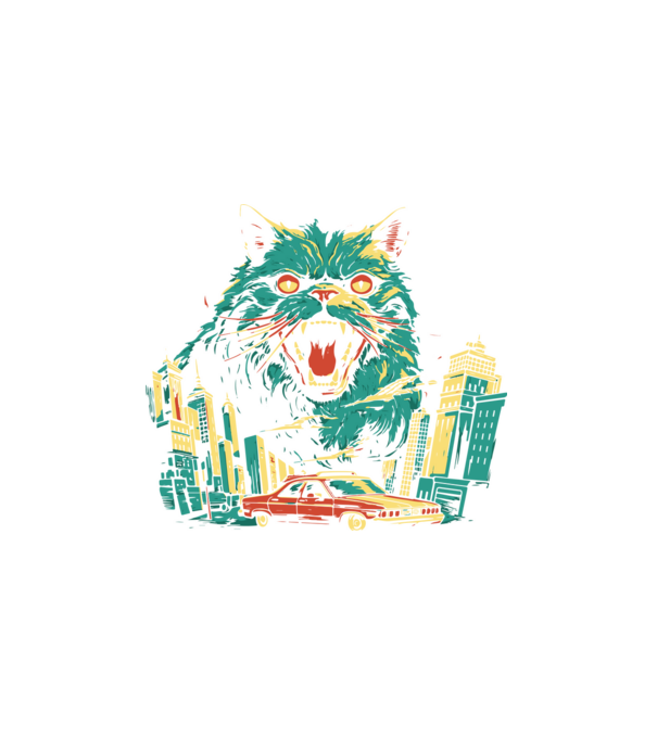Catzilla minta fehér pólón