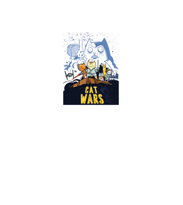 CatWars minta fehér pólón