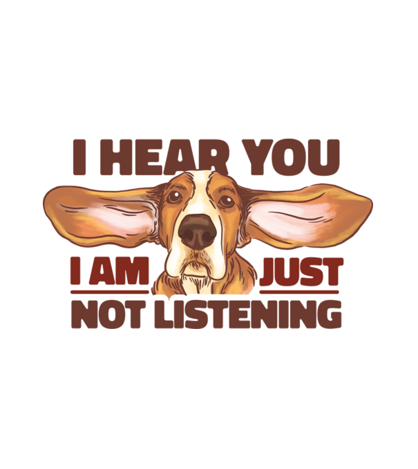 Bassethound minta fehér pólón