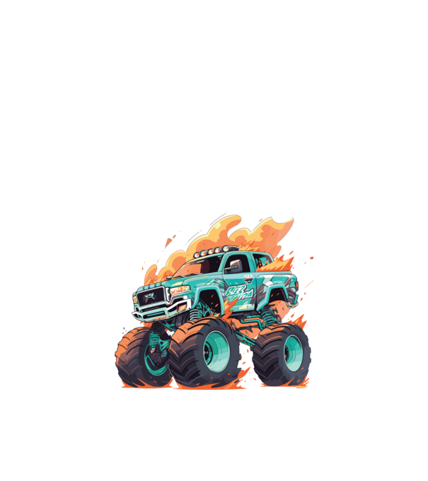 Monster truck minta fehér pólón