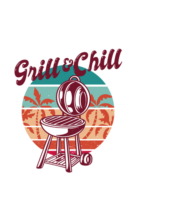 Grill and chill minta világoskék pólón
